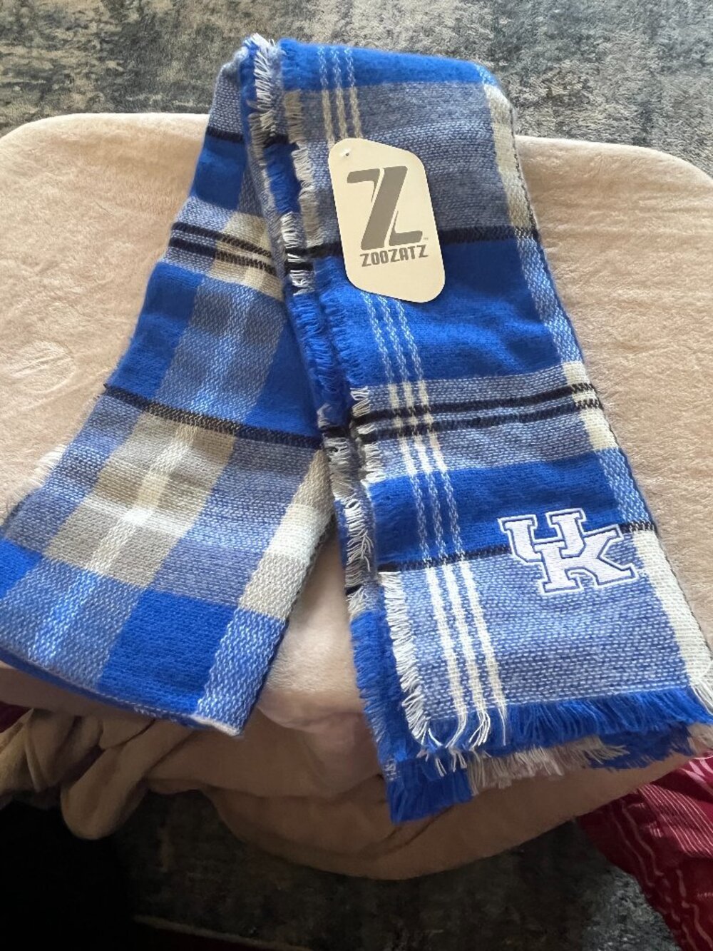 ZooZatz University of Kentucky Wildcats Plaid Blanket Scarf - NWT
